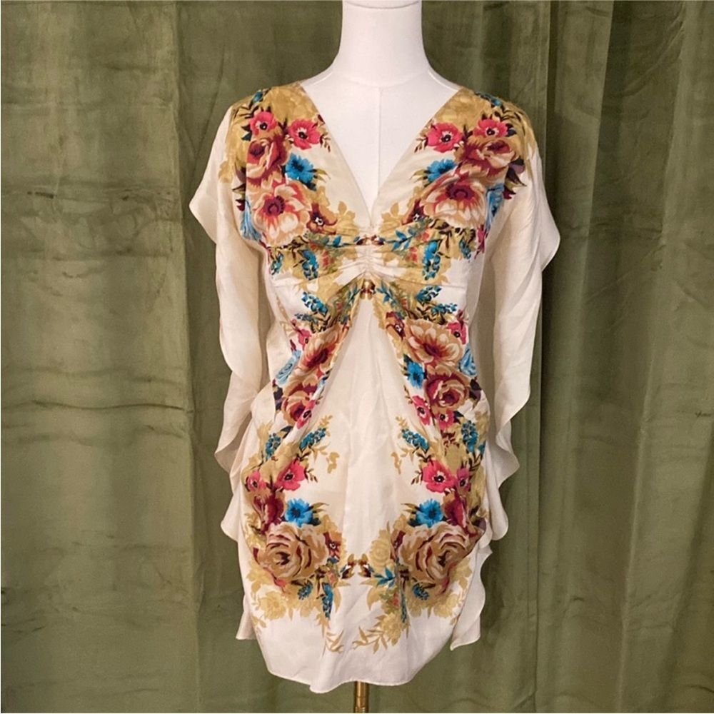 Baraschi Floral Print Women's Top, XS